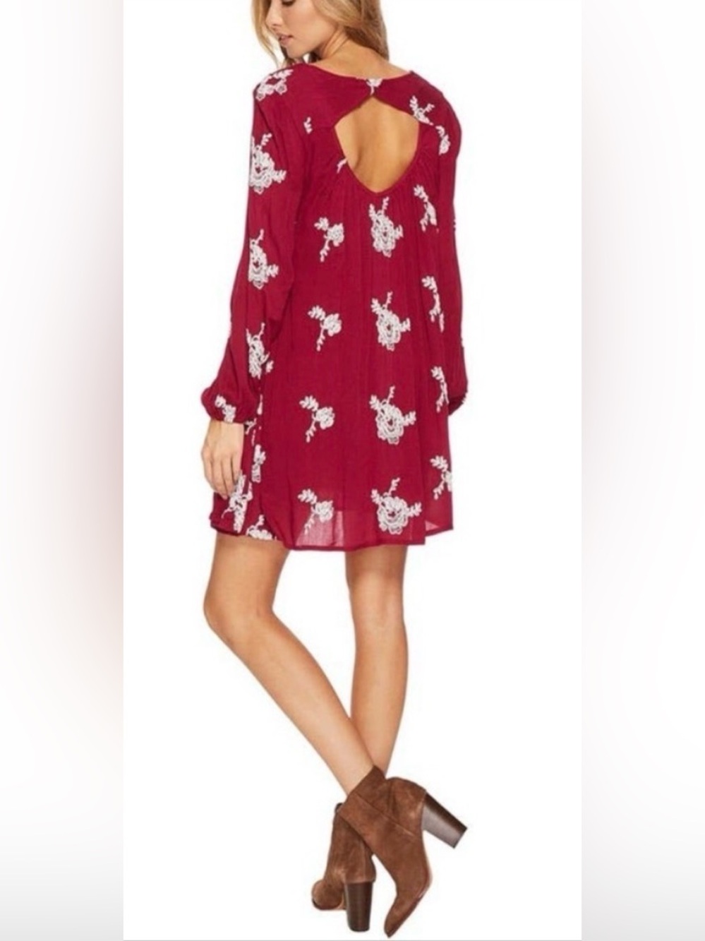 Free People Pink Embroidered Dress